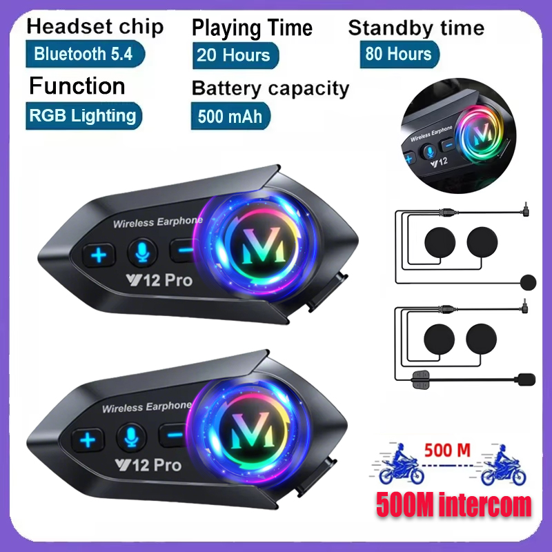 Full Face Motorcycle Helmet With Bluetooth - Мотоциклетная гарнитура-интерком Y20 Pro 1/2x для